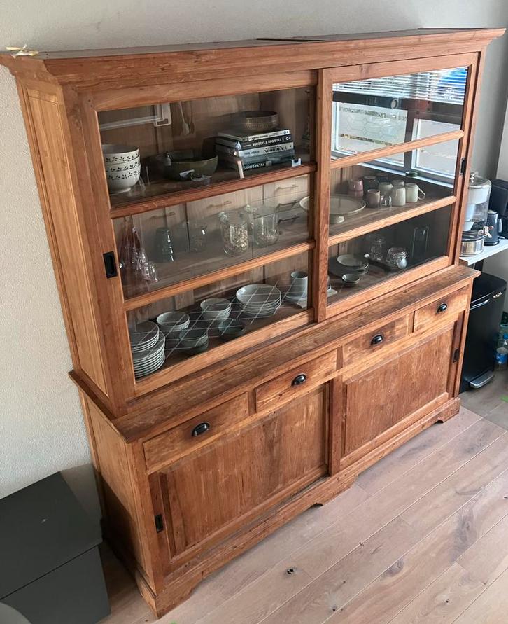 Grote buffetkast / winkelkast - 205x210cm, Huis en Inrichting, Kasten | Buffetkasten, Gebruikt, 200 cm of meer, 200 cm of meer