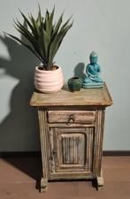 Oud Spaans kastje nachtkastje halkastje vintage stijl groen, Ophalen, Zo goed als nieuw, 45 tot 65 cm, 70 cm of meer