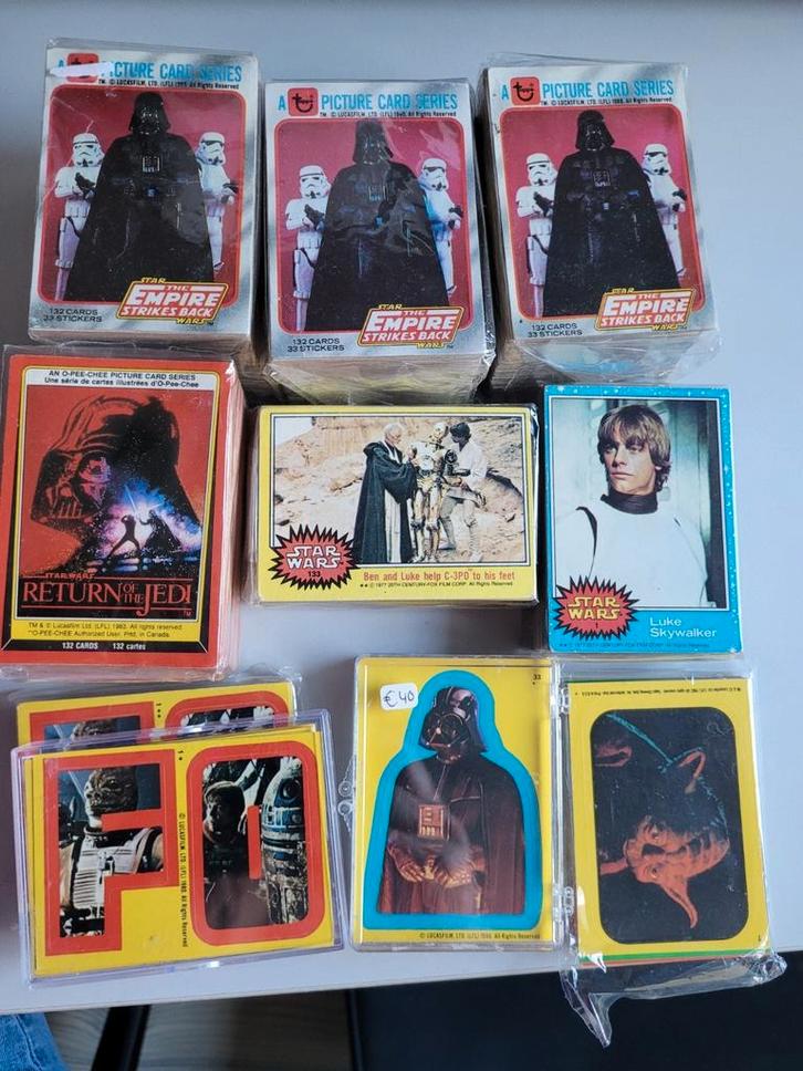 Star Wars Topps originele trading card en sticker sets., Verzamelen, Star Wars, Zo goed als nieuw, Ophalen of Verzenden