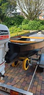 Grolleman punter inclusief 8PK Johnson buitenboordmotor, Watersport en Boten, Ophalen, Gebruikt, Staal, Benzine