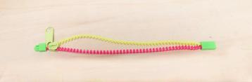Rits armband 190x5mm geel roze groen.    Nieuw  beschikbaar voor biedingen