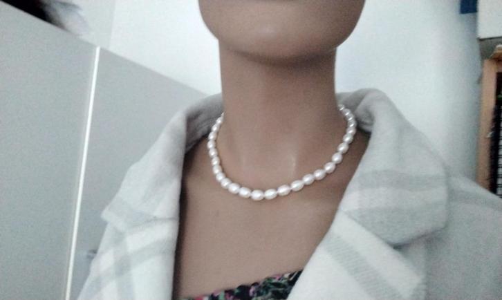 Prachtig Ketting Authentieke Parels AAA KWALITEIT ZILVER, Sieraden, Tassen en Uiterlijk, Kettingen, Nieuw, Steen of Mineraal, Wit