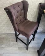 Twee chique barstoelen barkruk velours bruin als nieuw, 2 krukken, Ophalen, Zo goed als nieuw