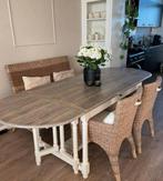RIVIERA MAISON: Mooie houten eettafel met uitklapbare delen, Huis en Inrichting, Tafels | Eettafels, Gebruikt, 100 tot 150 cm