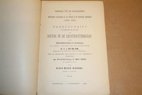 In- en uitvoer in de Prov. Groningen Proefschrift - 1888 !!, Boeken, Geschiedenis | Stad en Regio, Gelezen, 20e eeuw of later