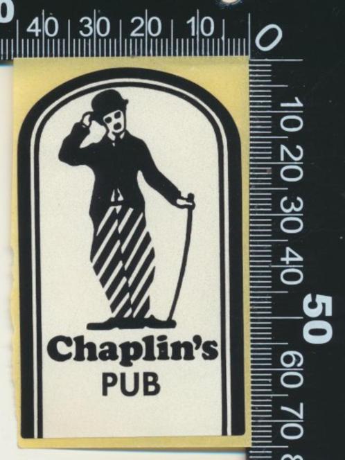 Sticker: Chaplins Pub, Verzamelen, Stickers, Zo goed als nieuw, Bedrijf of Vereniging, Ophalen of Verzenden