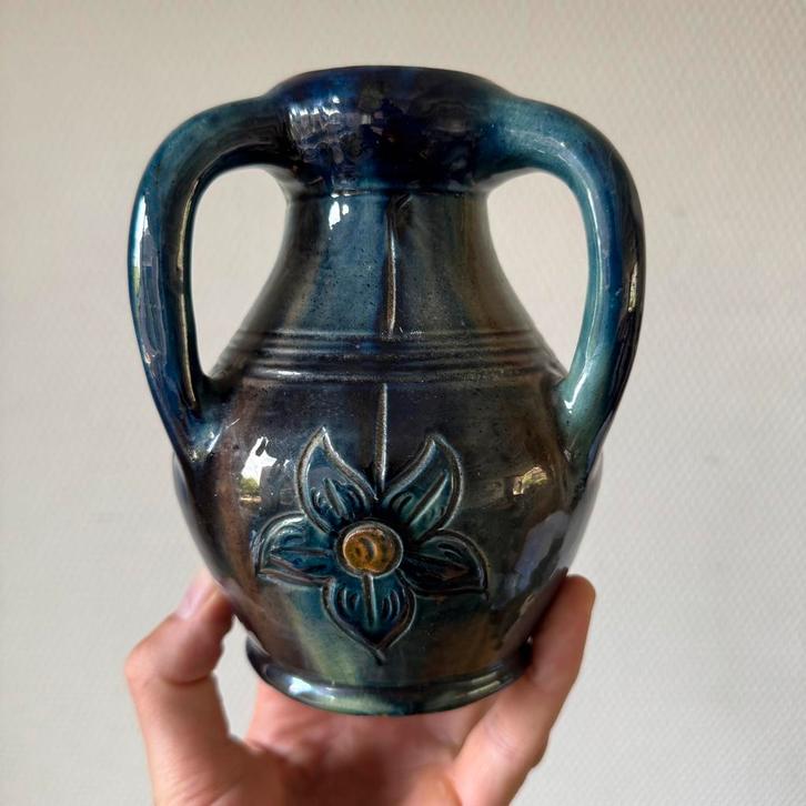 Art Nouveau Vlaams Aardewerken Vaasje, Torhouts Aardewerk, Antiek en Kunst, Antiek | Keramiek en Aardewerk, Ophalen of Verzenden