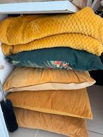 Mosterd gele kussens en dekentje, Ophalen, Zo goed als nieuw, Geel, Vierkant