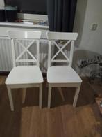 2 Ikea ingolf stoelen, Huis en Inrichting, Stoelen, Gebruikt, Wit, Ophalen