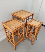 Vintage Rotan Nesting Plantentafels, Ophalen, Halfschaduw, Minder dan 100 cm