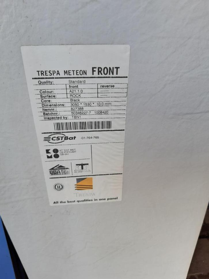 trespa platen of stroken 6 mm ral 7047  wintergrijs, Doe-het-zelf en Verbouw, Kozijnen en Schuifpuien, Nieuw, Overige typen, Kunststof