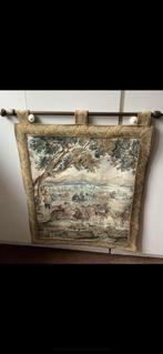 Uniek Frans Aubusson gobelin wandtapijt 66x75cm, Ophalen of Verzenden, Rechthoekig