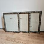 ZGAN Houten 3x Zilverkleurige fotolijst 29x35 cm, Ophalen of Verzenden, Zo goed als nieuw