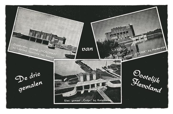 943612 Oostelijk Flevoland Gemalen Mooie oude kaart Onbeschr, Verzamelen, Ansichtkaarten | Nederland, Ongelopen, Flevoland, 1960 tot 1980