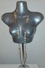 Manouk - ketting goudkleurig met glaskralen, Overige materialen, Verstelbaar, Verzenden, Geel