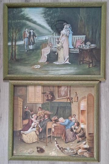 2 pastel/krijttekeningen J. Van Lijf, mooi ingelijst. beschikbaar voor biedingen
