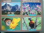 4x Puzzel - Tulpen Papegaai Vlinder - 1000 stukjes - zgan, Ophalen of Verzenden, 500 t/m 1500 stukjes, Nieuw, Legpuzzel