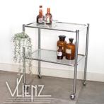 Industriële, vintage trolley, ziekenhuistrolley, bar cart, Ophalen, Gebruikt, 50 tot 100 cm, -