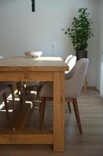 Massief Eiken - Eetkamer tafel, Huis en Inrichting, Tafels | Eettafels, Ophalen, Eikenhout, 200 cm of meer, 50 tot 100 cm