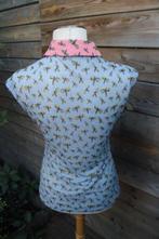 Tuniek blauw/ roze adolfo domínguez mt L transparant Vaste A, Blauw, Adolfo domínguez, Maat 42/44 (L), Ophalen of Verzenden