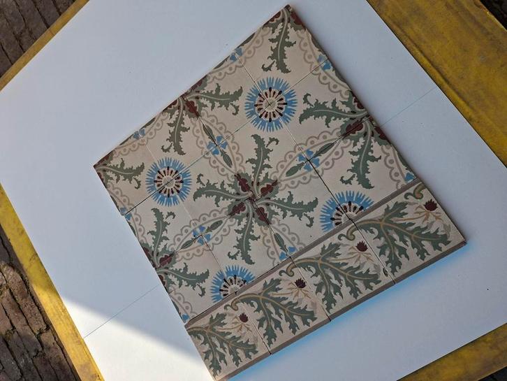 Te Koop: partij oude keramische vloertegels 5 m2, Doe-het-zelf en Verbouw, Tegels, Gebruikt, Vloertegels, Keramiek, Minder dan 20 cm