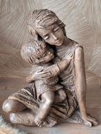 Schitterend antiek beeld moeder met kind, Antiek en Kunst, Ophalen of Verzenden