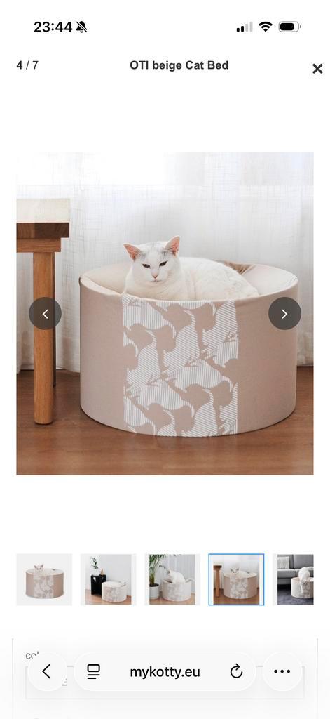 Oti beige cat bed, Dieren en Toebehoren, Kattenmanden, Zo goed als nieuw, Katoen, Ophalen of Verzenden