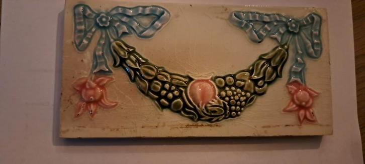 Aardewerk porselein tegeltje 15 x 7,5 cm uit japan, Antiek en Kunst, Antiek | Wandborden en Tegels, Ophalen of Verzenden