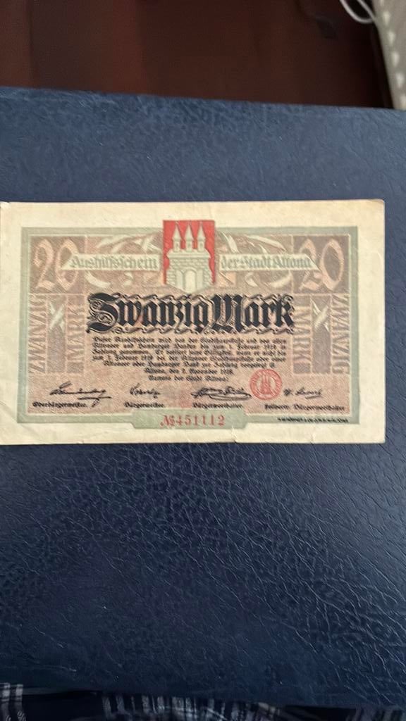 Altona 20 mark 1918, Postzegels en Munten, Bankbiljetten | Europa | Niet-Eurobiljetten, Ophalen of Verzenden, Duitsland