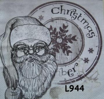 Servetten decoupage/bullet journal – kerstman L944 beschikbaar voor biedingen