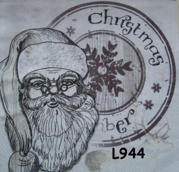Servetten decoupage/bullet journal – kerstman L944, Hobby en Vrije tijd, Knutselen, Nieuw, Materiaal, Verzenden