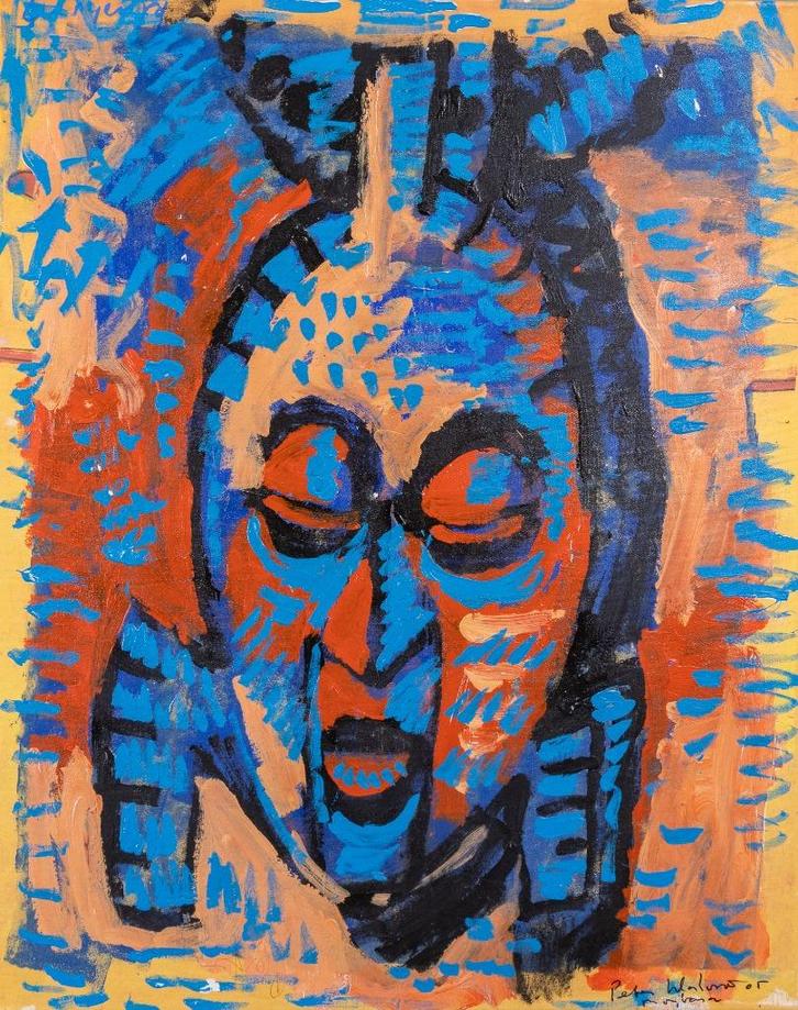 ===Peter Klashorst (1957 - 2024) = masker = uit 2005===, Antiek en Kunst, Kunst | Schilderijen | Modern, Ophalen