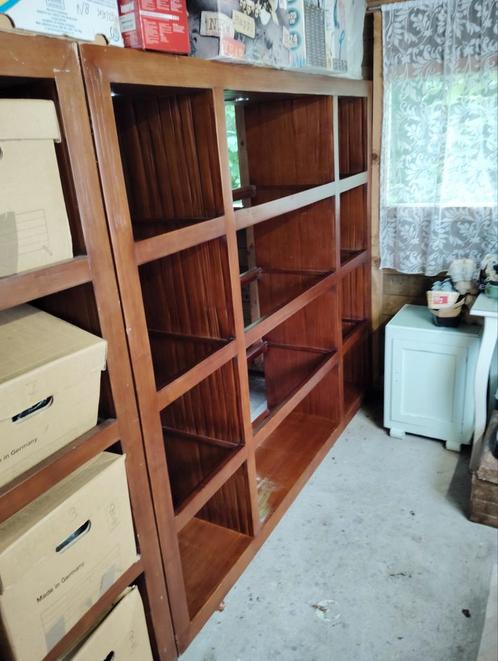 Mooie vakkenkast van bamboe; vitrinekast met glasplaten, Huis en Inrichting, Kasten | Wandmeubels, Gebruikt, 150 tot 200 cm, Minder dan 150 cm
