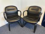 Zwarte leren stoelen, Ophalen, Gebruikt, Minder dan 75 cm, Leer