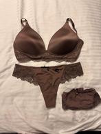 Hunkemöller BH en slipjes set - 80 E , L, Kleding | Dames, Ophalen of Verzenden, Bruin, Setje