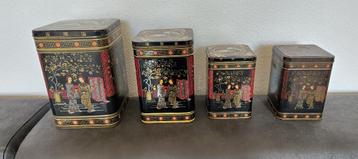 4 theeblikken chinees thema plus twee andere blikken beschikbaar voor biedingen