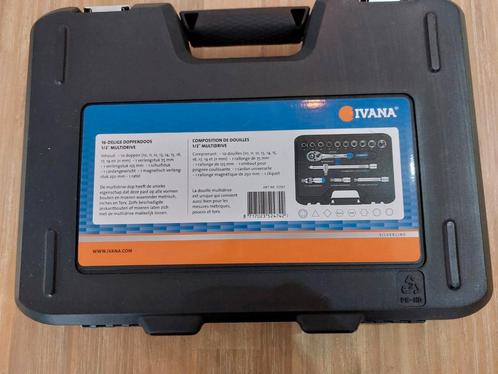 Ivana doppenset doppendoos 16 delig 1/2″ aansluiting, Auto diversen, Autogereedschap, Nieuw, Ophalen of Verzenden