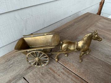 Koperen Paard met Wagen - Decoratief beschikbaar voor biedingen