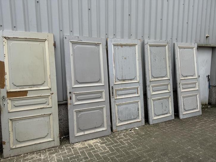 Unieke set antieke paneeldeuren 94 x 224, Doe-het-zelf en Verbouw, Deuren en Horren, Zo goed als nieuw, Binnendeur, 215 cm of meer