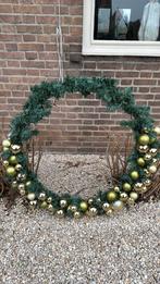 Prachtig grote kerstkrans met ballen en lampjes, Ophalen of Verzenden, Zo goed als nieuw