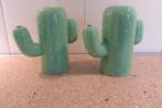 Set van 2 stuks grappige cactus vazen vaas groen keramiek, Aardewerk of Porselein, Ophalen of Verzenden, Zo goed als nieuw, Minder dan 50 cm