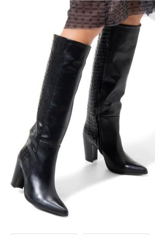 Prachtige nieuwe hoge kroko leren laarzen mt 38, Kleding | Dames, Schoenen, Nieuw, Hoge laarzen, Zwart, Ophalen of Verzenden