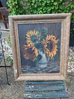 Oud schilderij zonnebloemen, Antiek en Kunst, Ophalen