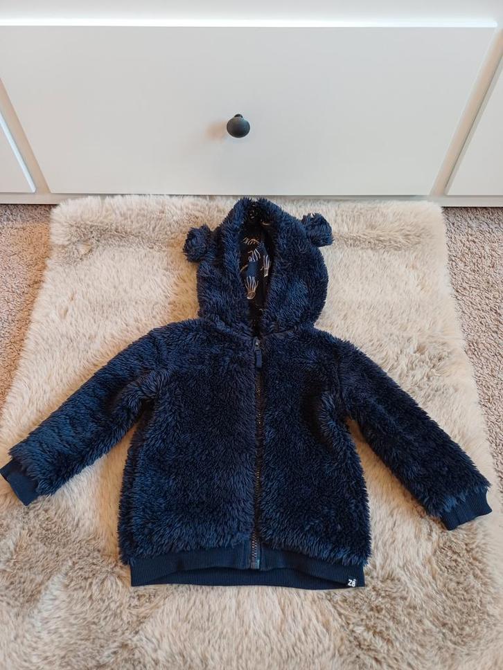 Z8 Borgvest Hazel marineblauw met muts maat 74., Kinderen en Baby's, Babykleding | Maat 74, Zo goed als nieuw, Meisje, Jasje, Ophalen of Verzenden