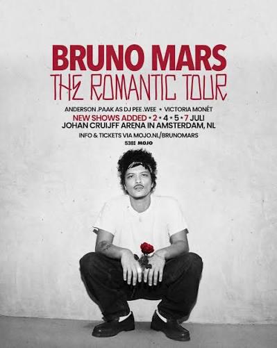 Bruno Mars Amsterdam 4 juli - 1x zitplek, Tickets en Kaartjes, Eén persoon, Juli