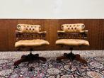 Set Klassiek Engels Chesterfield Bureaustoelen, Antiek en Kunst, Ophalen
