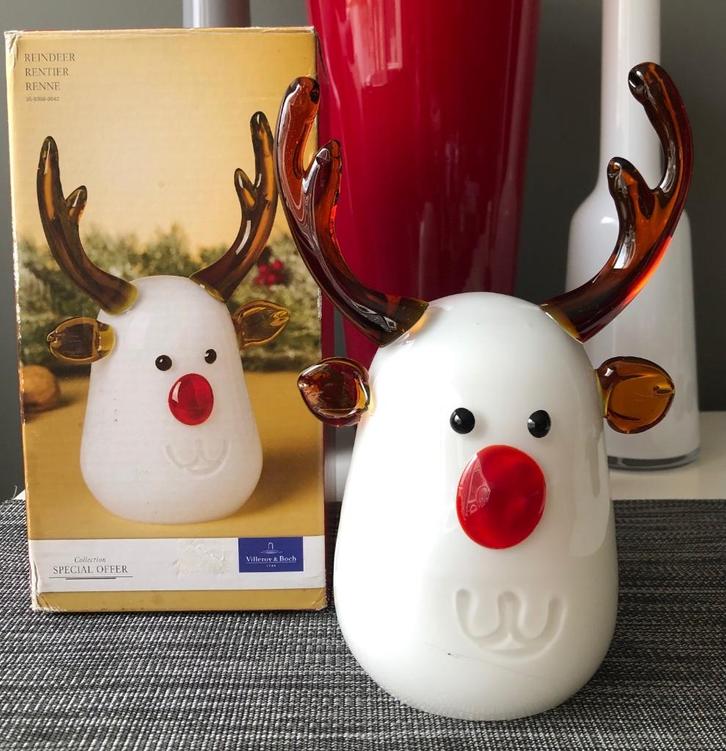 Villeroy & Boch glazen reinder, Diversen, Kerst, Gebruikt, Ophalen of Verzenden