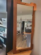 Grote massief houten wandspiegel – 170 x 53,5 cm –vintage, Ophalen, Gebruikt, Minder dan 100 cm, Rechthoekig