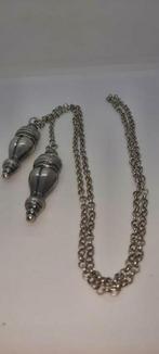 Antieke zilveren jasseronketting met zilveren breipennen, Ophalen of Verzenden, Zilver, Ketting