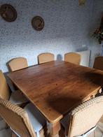 Grote landelijke vierkante eettafel 140 x 140 cm grenenhout, Huis en Inrichting, Tafels | Eettafels, Ophalen, Gebruikt, Vierkant